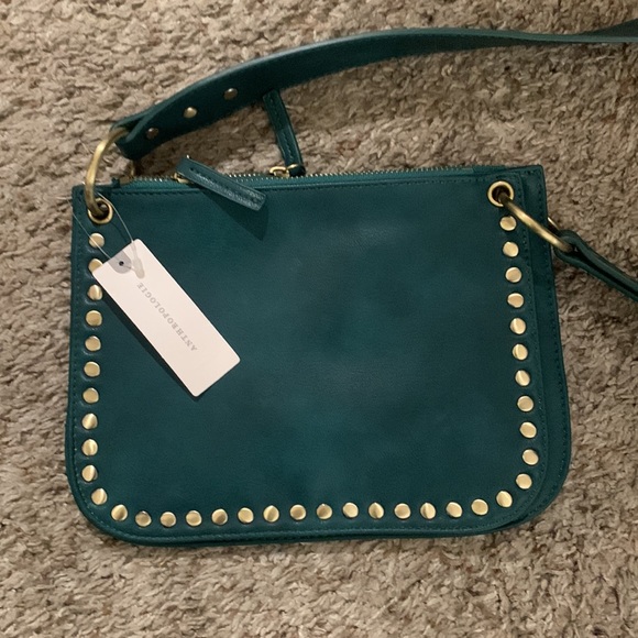 Anthropologie Handbags - NWT Anthropologie teal crossbody studded bag